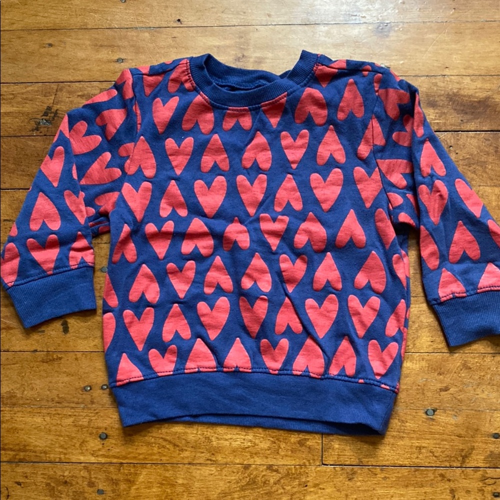 Heart Sweatshirt - Navy & Red - Old Navy - 3T